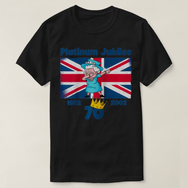 Queen's Platinum Jubilee 2022 70 British Monarch Q T-Shirt (Design Front)