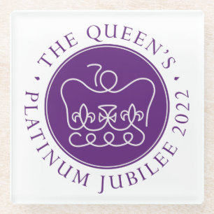 Queen's Platinum Jubilee Glass Coaster