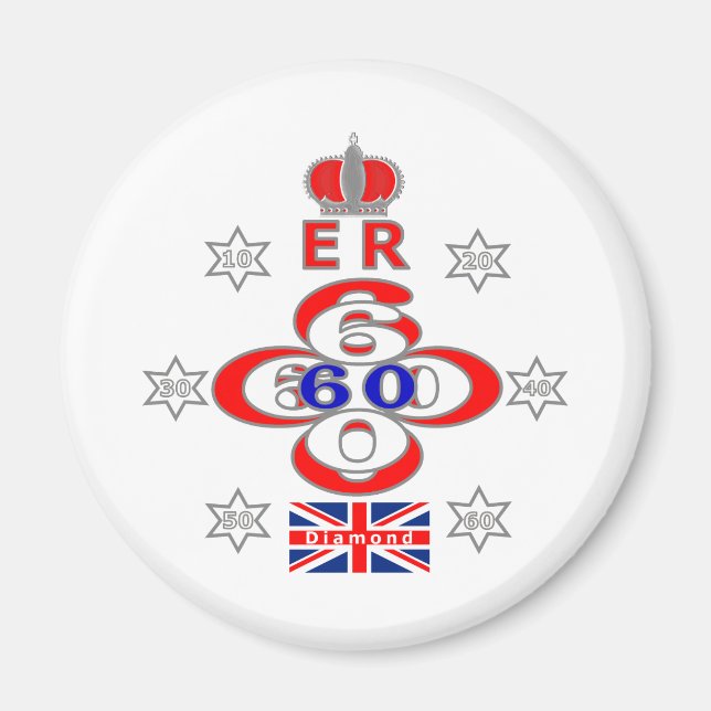 Queens Royal Jubilee stars design Magnet (Front)
