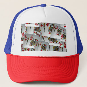 Queens Scattered Poker Cards, Truckers Hat