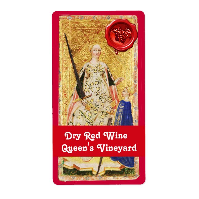 QUEEN'S VINEYARD RED WINE WAX SEAL /ANTIQUE TAROTS (Front)