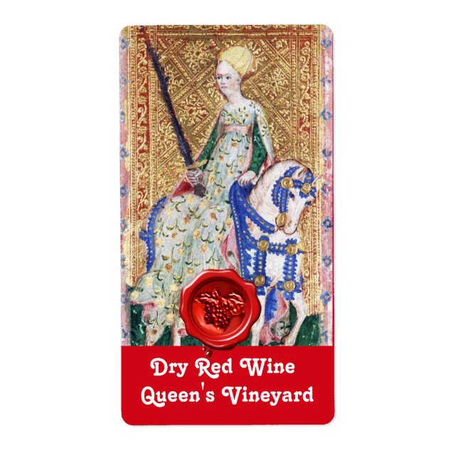 QUEEN'S VINEYARD RED WINE WAX SEAL/ ANTIQUE TAROTS (Front)