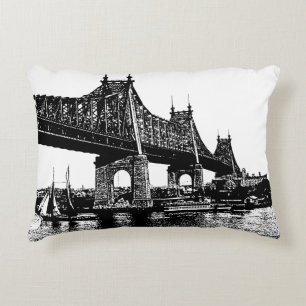 Queensboro Bridge Nautical Ocean Beach seascape  Decorative Cushion