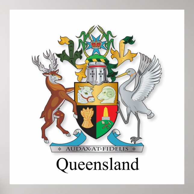 Queensland coat of arms poster (Front)