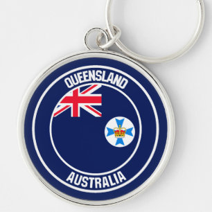Queensland Round Emblem Key Ring