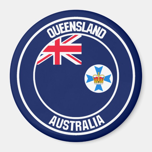 Queensland Round Emblem Magnet (Front)
