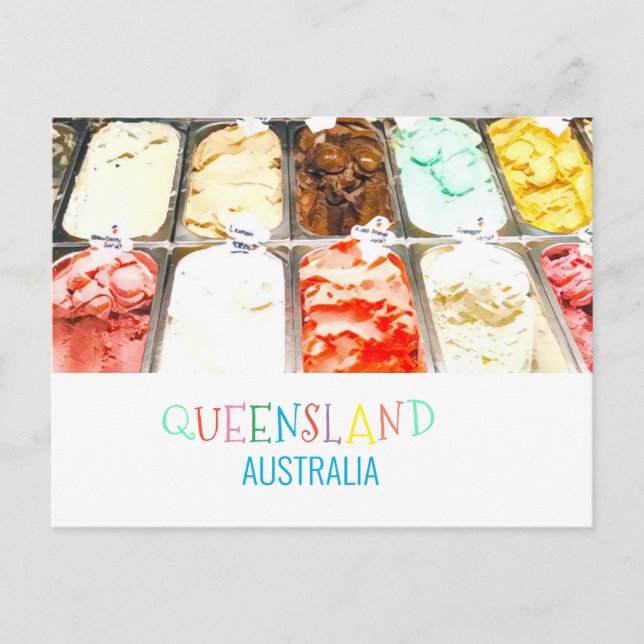 Queensland sorbet Australia funky modern travel Postcard (Front)
