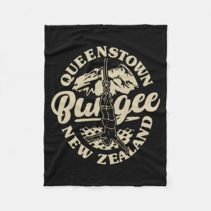 Queenstown Bungee Jump New Zealand Bungee Extreme  Fleece Blanket