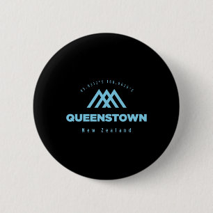 Queenstown Mountain Vacation Skiing New Zealand 6 Cm Round Badge