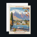 Queenstown New Zealand Elegant Vintage Travel Postcard<br><div class="desc">Queenstown New Zealand Elegant Art Vintage Travel Postcard</div>