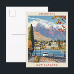 Queenstown New Zealand Elegant Vintage Travel Postcard<br><div class="desc">Queenstown New Zealand Elegant Art Vintage Travel Postcard</div>