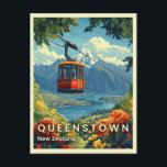 Queenstown, New Zealand Stunning Mountain Views  Postcard<br><div class="desc">Experience the thrill of Queenstown's iconic cable car with this vibrant travel poster. Featuring breathtaking views of the chairlift soaring over Lake Wakatipu and the majestic Southern Alps, this poster captures the essence of New Zealand's adventure capital. The bright blue sky and lush greenery create a stunning backdrop for your...</div>