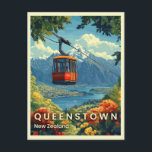 Queenstown, New Zealand Stunning Mountain Views  Postcard<br><div class="desc">Experience the thrill of Queenstown's iconic cable car with this vibrant travel poster. Featuring breathtaking views of the chairlift soaring over Lake Wakatipu and the majestic Southern Alps, this poster captures the essence of New Zealand's adventure capital. The bright blue sky and lush greenery create a stunning backdrop for your...</div>