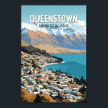 Queenstown New Zealand Travel Art Vintage Poster<br><div class="desc">Queenstown retro vector travel design. It sits on the shores of the South Island’s Lake Wakatipu,  set against the dramatic Southern Alps.</div>