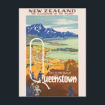 Queenstown, New Zealand Vintage Travel Postcard<br><div class="desc">Queenstown,  New Zealand The Playground of the Pacific  -  Vintage Travel   Old travel advertisement promoting vacation travel Around the World from Europe, America, Asia and many more. Good for gifts and Souvenir to friends and family.</div>