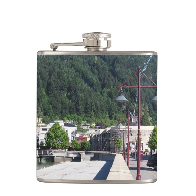 Queenstown, Otago, New Zealand Hip Flask (Front)