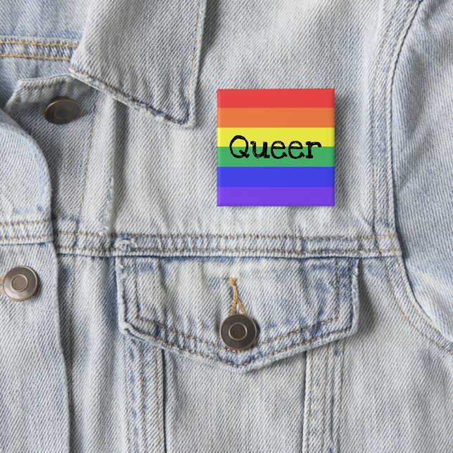 Queer 15 Cm Square Badge (In Situ)