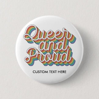 QUEER AND PROUD RAINBOW FLAG AESTHETICS '70 6 CM ROUND BADGE