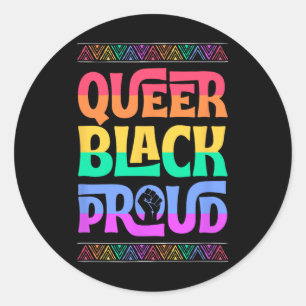 Queer Black Proud Juneteenth Gay Pride Blm Fist Pr Classic Round Sticker