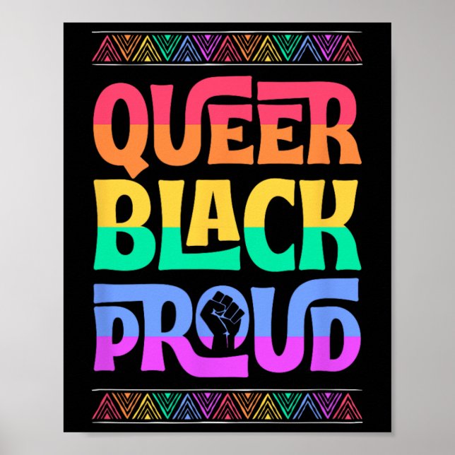 Queer Black Proud Juneteenth Gay Pride Blm Fist Pr Poster (Front)