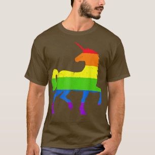Queer Gay Pride Month Rainbow Flag Fantasy Unicorn T-Shirt