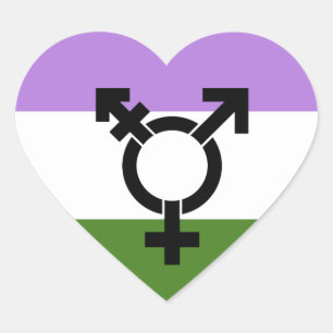 Queer - Gender Queer Pride Heart Sticker