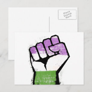 Queer / Genderqueer Pride Fist Postcard