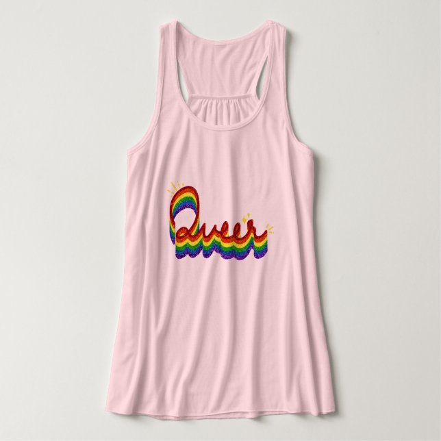 Queer Glitter Pride Rainbow Singlet (Design Front)