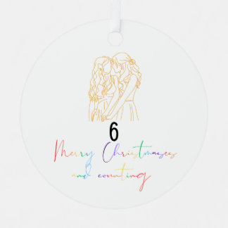 Queer Lesbian Couple Christmas Ornament (Yellow)