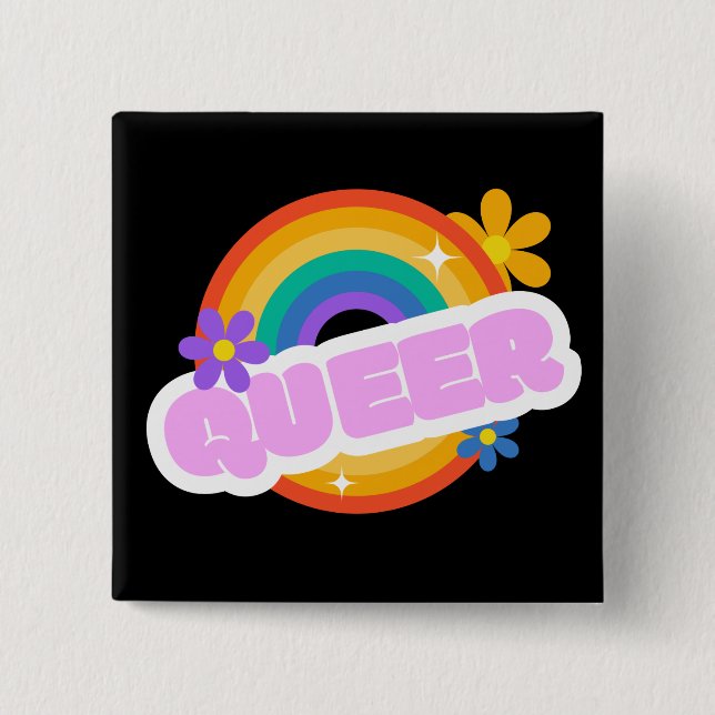 Queer. LGBT+Pride.    Button (Front)