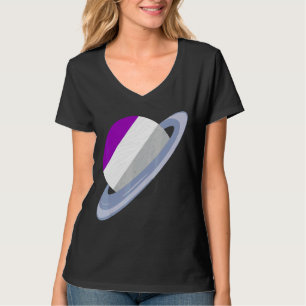 Queer Lgbtq Ace Pride Month Saturn Asexuality Flag T-Shirt