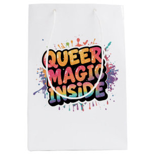 Queer Magic Inside LGBTQ Pride Quote Design Medium Gift Bag