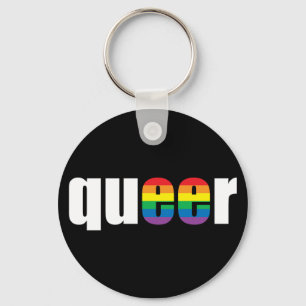 Queer Pride Blck Keychain