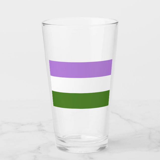 Queer Pride Flag Glass (Front)