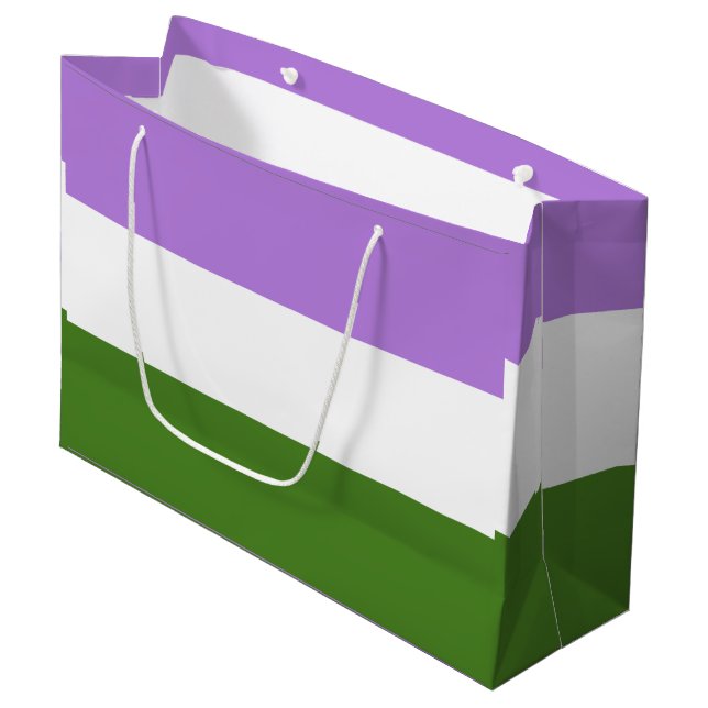 Queer Pride Flag Large Gift Bag (Front Angled)