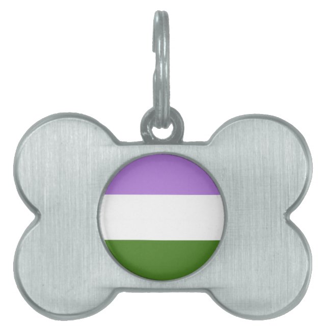Queer Pride Flag Pet ID Tag (Front)