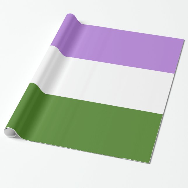 Queer Pride Flag Wrapping Paper (Unrolled)