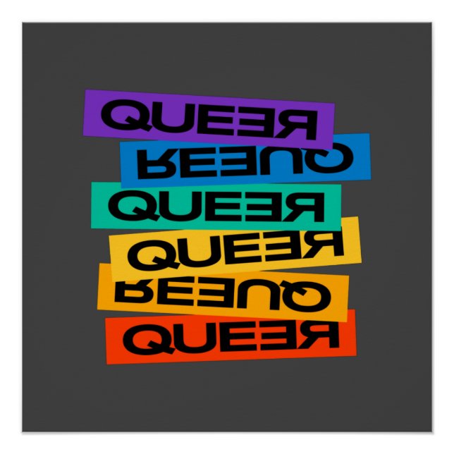 Queer- pride gay with rainbow colour     poster (Front)
