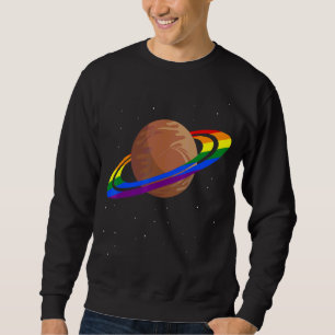 Queer Rainbow Flag Gay Pride Month Saturn Equality Sweatshirt