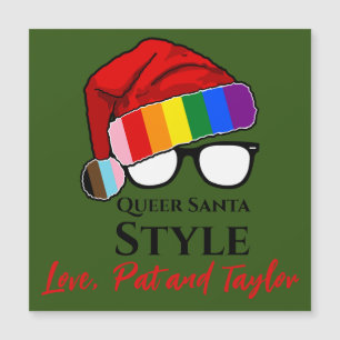 Queer Santa Style Hat and Glasses Magnet