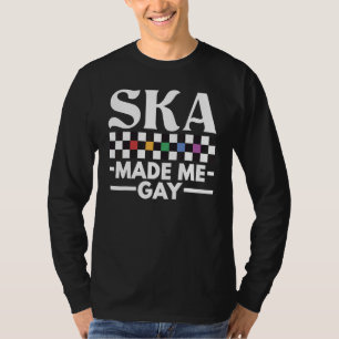 Queer Ska Music made me gay 2 tone Checkboard Rain T-Shirt
