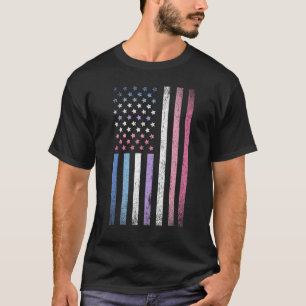 Queer Us Flag Bi Gender Flag Gay Pride Month Lgbt T-Shirt
