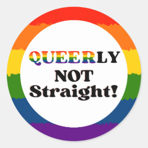 Queerly Not Straight Rainbow Circle Sticker