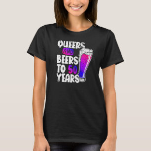 Queers And Beers To 50 Years Bisexual Pride 50th B T-Shirt