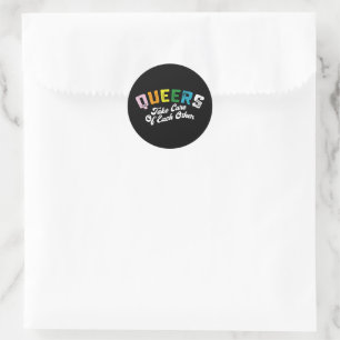 Queers Take Cares Of Each Others LGBT Pride Gay Classic Round Sticker