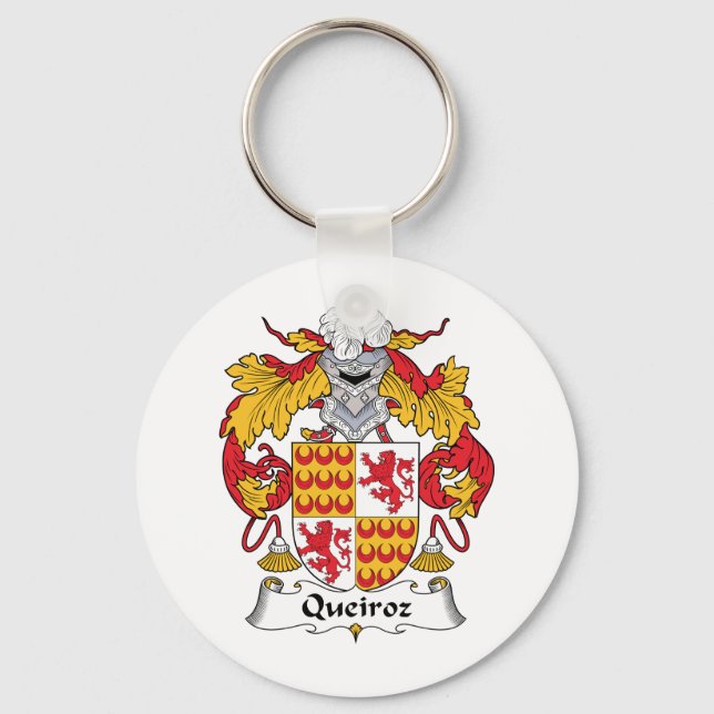 Queiroz Family Crest Key Ring (Front)