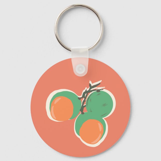 Quenepas Spanish Limes Fruit Hand Drawn         Key Ring (Front)
