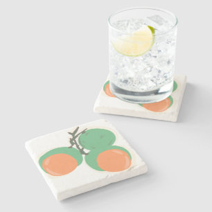 Quenepas Spanish Limes Fruit Hand Drawn Stone Coaster
