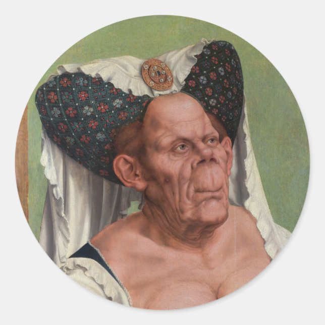 Quentin Matsys - A Grotesque Old Woman Classic Round Sticker (Front)