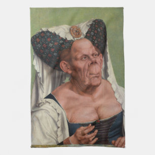 Quentin Matsys - A Grotesque Old Woman Tea Towel